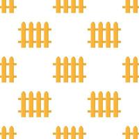 Seamless pattern with cartoon garden fence on white background. Gardening tool. Vector illustration for any design