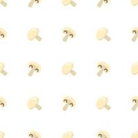 Seamless pattern with fresh champignons. Organic food. Cartoon style. Vector illustration for design, web, wrapping paper, fabric, wallpaper.