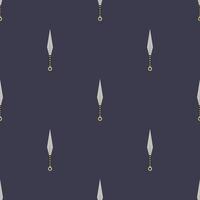 Seamless pattern with kunai throwing knives. Ninja weapon. Samurai equipment. Cartoon style. Vector illustration for design, web, wrapping paper, fabric, wallpaper.