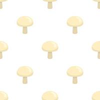 Seamless pattern with fresh champignons. Organic food. Cartoon style. Vector illustration for design, web, wrapping paper, fabric, wallpaper.