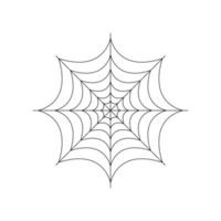 tela de araña entera redonda aislada sobre fondo blanco. elemento de telaraña de halloween. estilo de línea de telaraña. ilustración vectorial para cualquier diseño. vector