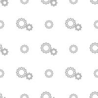 Seamless pattern with gear icon on white background. Settings symbol. Outline style. Vector illustration for design, web, wrapping paper, fabric, wallpaper