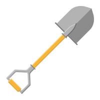 Cartoon shovel icon isolated on white background. Garden spade. Gardening tool. Vector illustration in cartoon style for your design