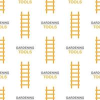 Seamless pattern with cartoon ladder, stairs on white background. Gardening tool. Vector illustration for any design