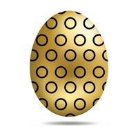 Vector Easter Golden Egg isolated on white background. Colorful Egg with Dots Pattern. Realistic Style. For Greeting Cards, Invitations. Vector illustration for Your Design, Web.