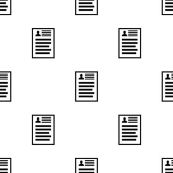 patrón sin costuras con icono de documento de reanudación sobre fondo blanco. solicitud, informe, página de registro. ilustración vectorial para diseño, web, papel de regalo, tela vector