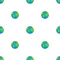Seamless pattern with earth globe on white background. World map. Earth icon. Vector illustration for design, web, wrapping paper, fabric, wallpaper