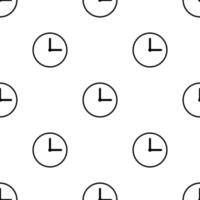 Seamless pattern with clock icon on white background. Time symbol. Vector illustration for design, web, wrapping paper, fabric