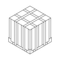 Outline air drop box from the game PlayerUnknowns Battlegrounds. PUBG. Isometric container. Battle royal concept. Clean and modern vector illustration for design, web.