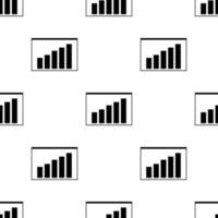 Seamless pattern with growing chart icon on white background. Business concept. Schedule. Vector illustration for design, web, wrapping paper, fabric