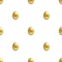 Seamless pattern with realistic golden egg on white background. Easter egg. Vector illustration for design, web, wrapping paper, fabric, wallpaper