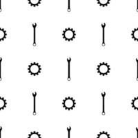 Seamless pattern with wrench and gear icons. Spanner key. Repair symbols. Simple style. Vector illustration for design, web, wrapping paper, fabric, wallpaper.