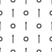 Seamless pattern with wrench and gear icons. Spanner key. Repair symbols. Simple style. Vector illustration for design, web, wrapping paper, fabric, wallpaper.