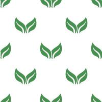 Seamless pattern with leaves icon. Green ecological sign. Protect planet. Vector illustration for design, web, wrapping paper, fabric, wallpaper