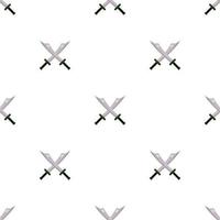 Seamless pattern with cartoon crossed sword icons. Vector illustration for design, web, wrapping paper, fabric, wallpaper.