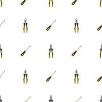 Seamless pattern with pliers and screwdriver icons. Repair symbols. Vector illustration for design, web, wrapping paper, fabric, wallpaper.