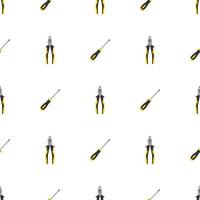 Seamless pattern with pliers and screwdriver icons. Repair symbols. Vector illustration for design, web, wrapping paper, fabric, wallpaper.