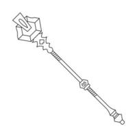 Staff Icon isolated on white background. Magic Weapon. Vector Illustration for Your Design, Game, Card, Web.