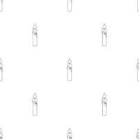 Seamless pattern with line style icon of a candle. Religional concept. Vector illustration for design, web, wrapping paper, fabric, wallpaper.