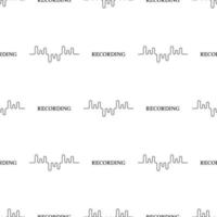 Seamless pattern with line style icon of sound wave on white background. Recording studio. Vector illustration for design, web, wrapping paper, fabric