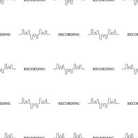 Seamless pattern with line style icon of sound wave on white background. Recording studio. Vector illustration for design, web, wrapping paper, fabric