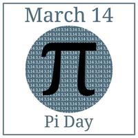 día pi. constante matemática. 14 de marzo. calendario de vacaciones de marzo. relación entre la circunferencia de un círculo y su diámetro. número constante pi. vector