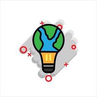 light and earth icon in the concept of protecting the environment, go green idea. vector