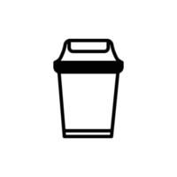 flat icon illustration of a trash can, cleanliness, go green, recycling, no littering vector design. flat icon