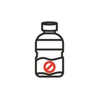 plastic bottle icon in environmental pollution, to protect the earth, reduce waste and pollution of plastic bottles. vector