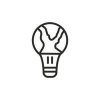 light and earth icon in the concept of protecting the environment, go green idea. vector