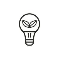 light and earth icon in the concept of protecting the environment, go green idea. vector