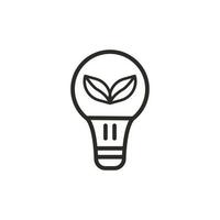 light and earth icon in the concept of protecting the environment, go green idea. vector