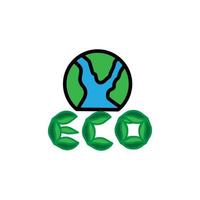 light and earth icon in the concept of protecting the environment, go green idea. vector