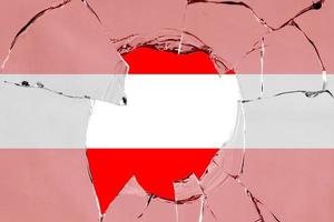 Flag of Austria on glass photo