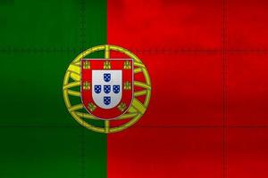 Flag of Portugal on metal photo