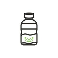 Recyclable plastic bottle line style icon, vector design suitable for websites, apps, banners, printing, etc.