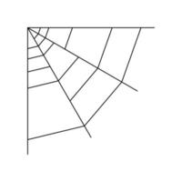 Quarter spider web isolated on white background. Halloween spiderweb element. Cobweb line style. Vector illustration for any design.