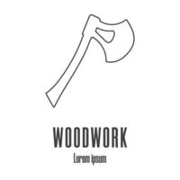 Line style icon of an axe. Carpentry logo. Clean and modern vector illustration.