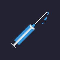 Syringe icon in flat design style. Health care. Vector illustration.