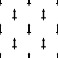 Seamless pattern with simple sword icons. Black silhouette of knife. Vector illustration for design, web, wrapping paper, fabric, wallpaper
