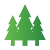 Green fir tree icon isolated on white background. Environment concept. Vector illustration for any design.