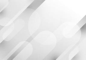 Abstract modern white and gray rounded stripes lines overlapping layered with halftone effect on clean background vector