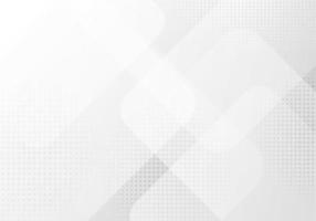 Abstract white squares rounded overlapping transparency layered with halftone effect on clean background vector