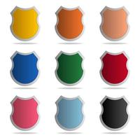 Set of Colored Shields isolated on white background. Security icon. Protection icon. Vector illustration for your design.