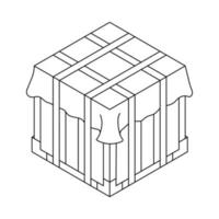 Outline air drop box from the game PlayerUnknowns Battlegrounds. PUBG. Isometric container. Battle royal concept. Clean and modern vector illustration for design, web.