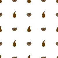 Seamless pattern with leather flask and wooden bowl on white background. Vector illustration.