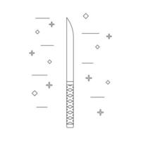 Line style icon of a knife. Samurai weapon. Ninja equipment. Logo, emblem. Clean and modern vector illustration for design, web.
