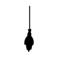 Witch brooms isolated on white background. Halloween decorative element. Vector illustration for any design.