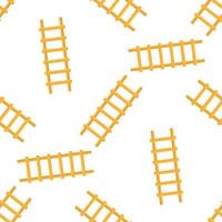 Seamless pattern with cartoon ladder, stairs on white background. Gardening tool. Vector illustration for any design