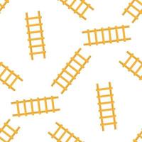 Seamless pattern with cartoon ladder, stairs on white background. Gardening tool. Vector illustration for any design